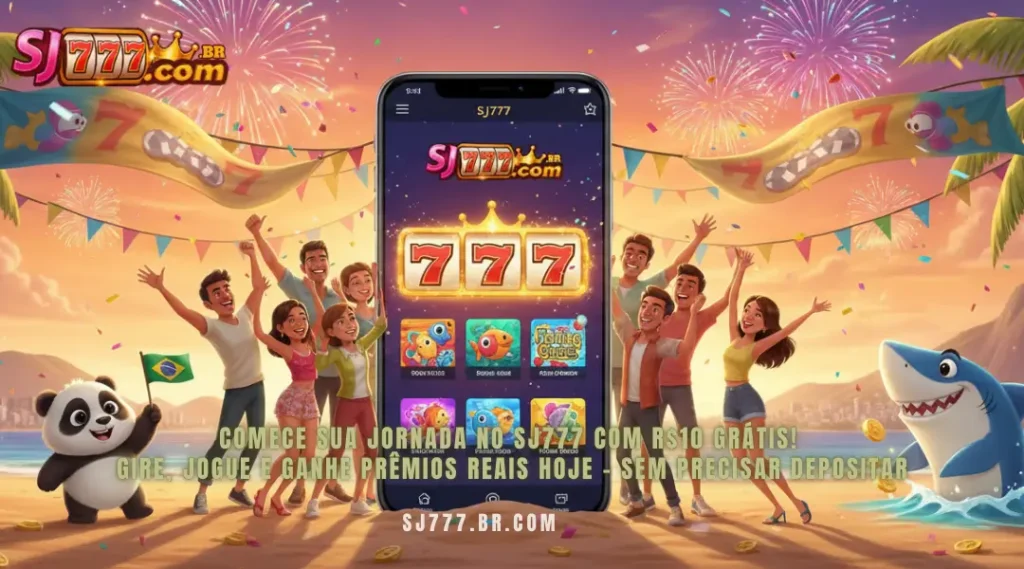 Comece sua jornada no SJ777 com R$10 GRÁTIS!
Gire, jogue e ganhe prêmios reais hoje – sem precisar depositar