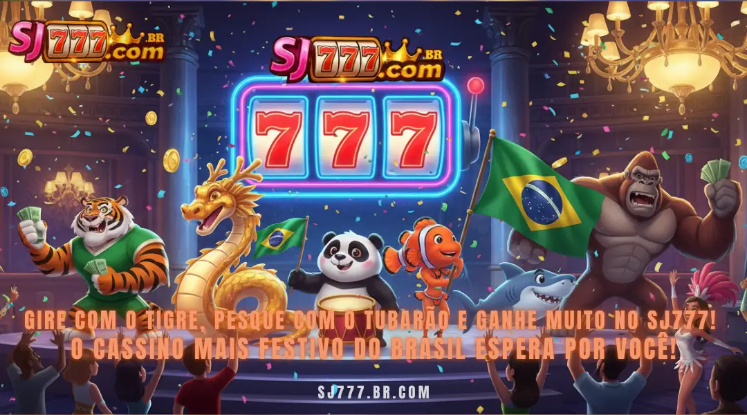 Gire com o tigre, pesque com o tubarão e ganhe muito no SJ777! O cassino mais festivo do Brasil espera por você!